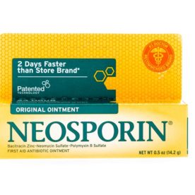 An image of a Neosporin package to represent an antibiotic ointment.