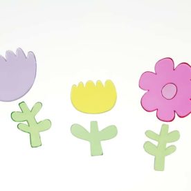 Window gel clings of spring flowers.