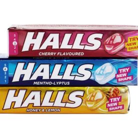 Halls cough drops in packages