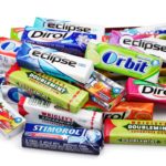 A pile of some of today's most popular gum products like Orbit, Doublemint, and Dirol.