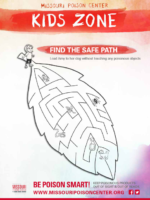 Leaf-shaped maze where children guide Amy to her dog while avoiding poisonous objects.