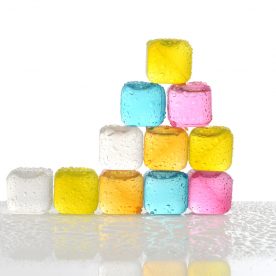 colorful reusable ice cubes