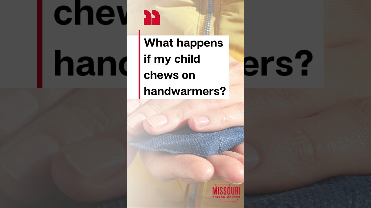 Two hands holding a blue hand warmer between them