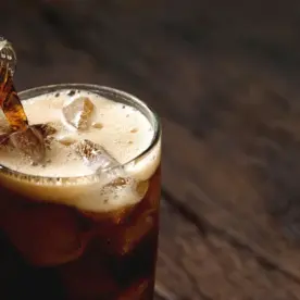 A glass of bubbly soda.